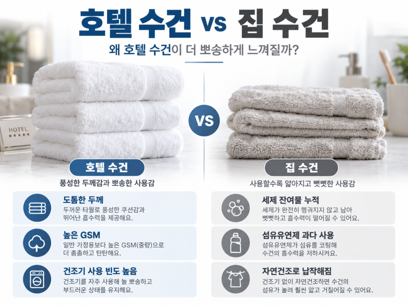 호텔 수건은 왜 집 수건보다 뽀송할까? 세탁법이 달랐다