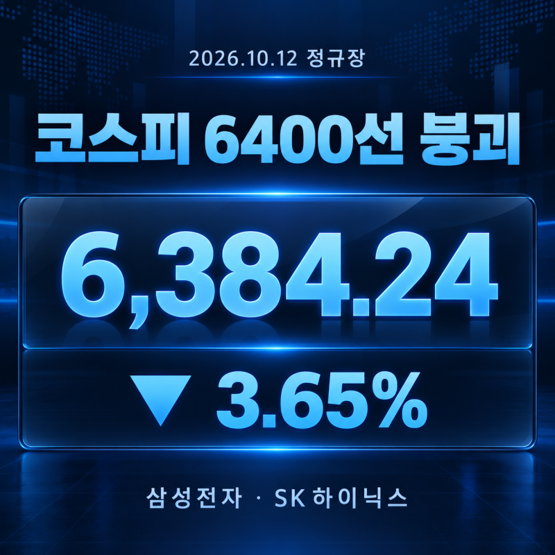 코스피 급락 이유｜6400선 무너진 날 삼성전자·SK하이닉스 4%대 하락, 외국인은 왜 2조를 팔았....