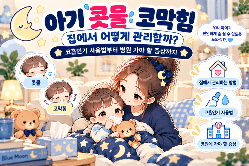 아기 콧물 코막힘, 집에서 어떻게 관리할까? 코흡인기 사용법부터 병원 가야 할 증상까지