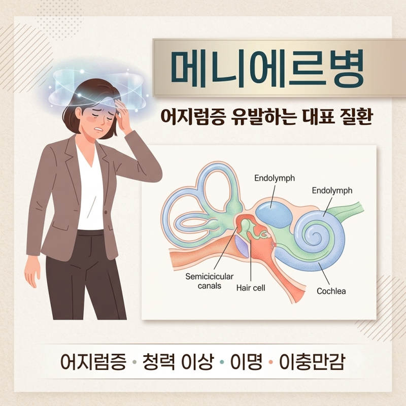 메니에르병 초기증상과 치료법｜어지럼증·귀 먹먹함·이명 원인 정리