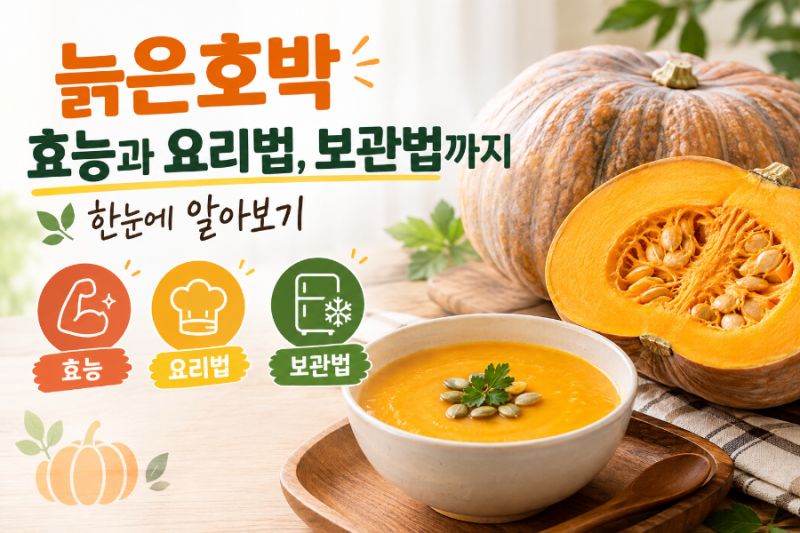 늙은호박 효능과 요리법, 보관법까지 한눈에 알아보기!!