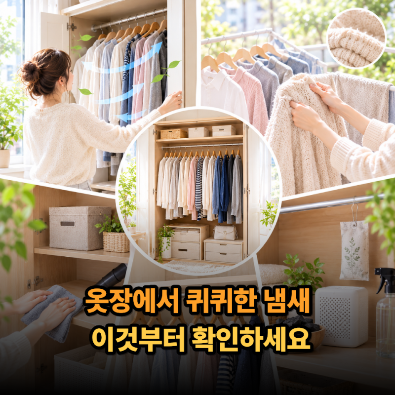 옷장에서 퀴퀴한 냄새가 난다면 해결 방법 TOP5