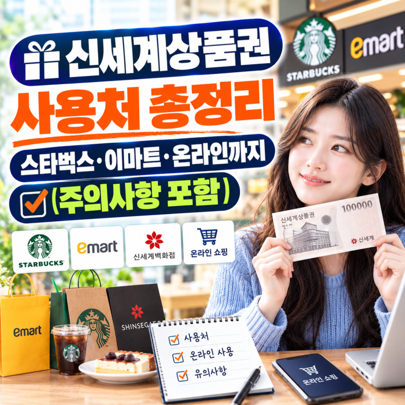 신세계상품권 사용처 총정리 - 스타벅스·이마트·온라인까지 (주의사항 포함)
