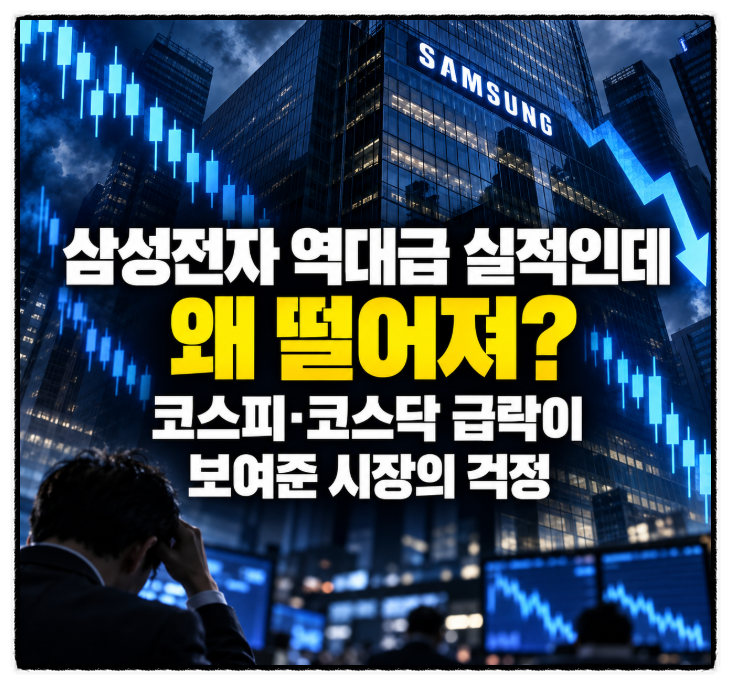“삼성전자 역대급 실적인데 왜 떨어져?”…코스피·코스닥 급락이 보여준 시장의 걱정