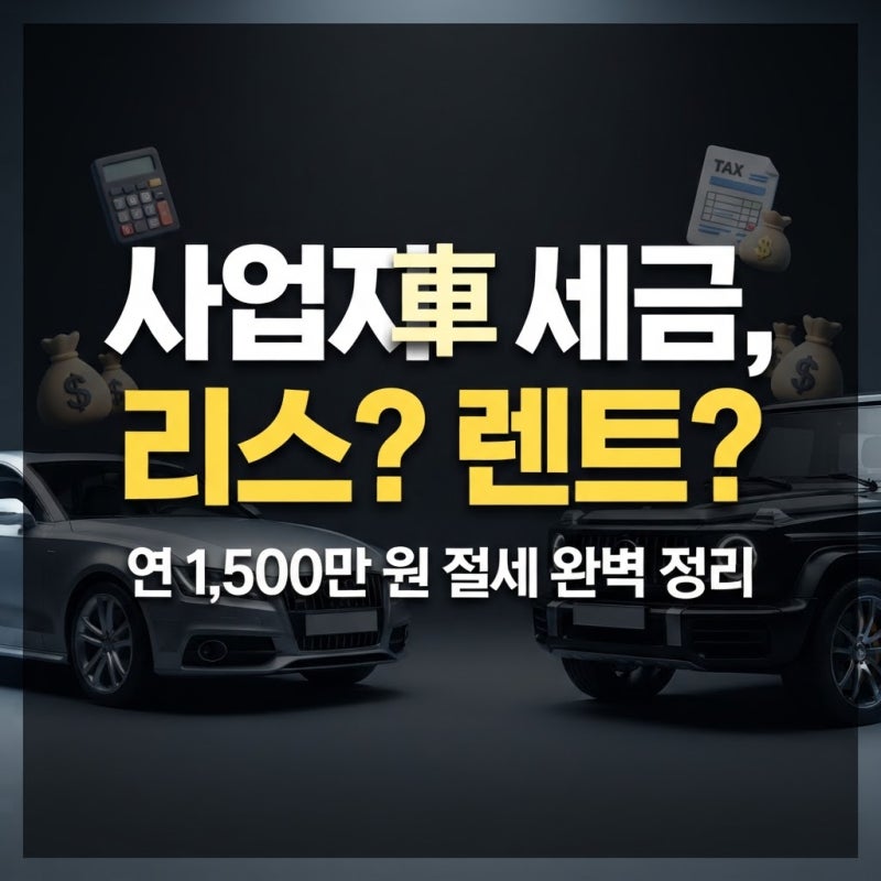 개인사업자 업무용 승용차 리스 렌트 비용처리 한도 및 차이점 비교 | 연 1,500만 원 절세와 부....