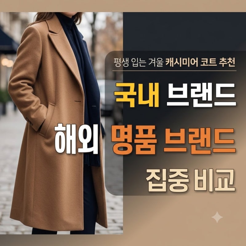 평생 입는 겨울 캐시미어 코트 추천: 국내 브랜드 vs 해외 명품 브랜드 집중 비교