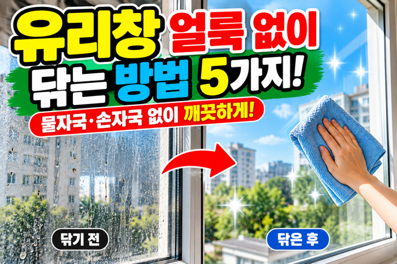 유리창 얼룩 없이 닦는 방법 5가지 | 물자국·손자국 안 남는 창문 청소법
