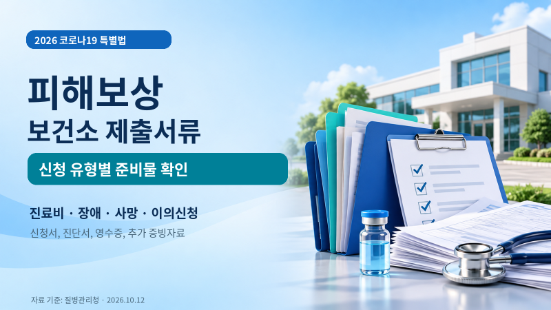 2026 코로나 특별법 피해보상 보건소 제출서류 총정리｜진료비·장애·사망·이의신청 준비방....