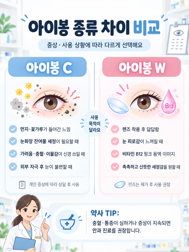 아이봉 매일 써도 될까? 종류별 차이와 약사가 알려주는 사용법