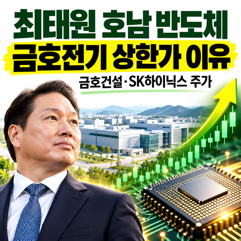 최태원 호남 반도체 클러스터 방문, 금호전기 상한가 이유는? (+SK하이닉스 주가)