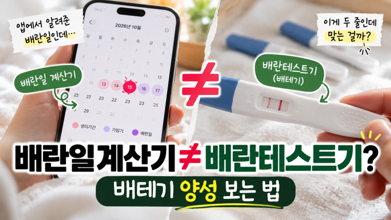 배란일계산기 ≠ 배란테스트기? 배테기 양성 보는 법
