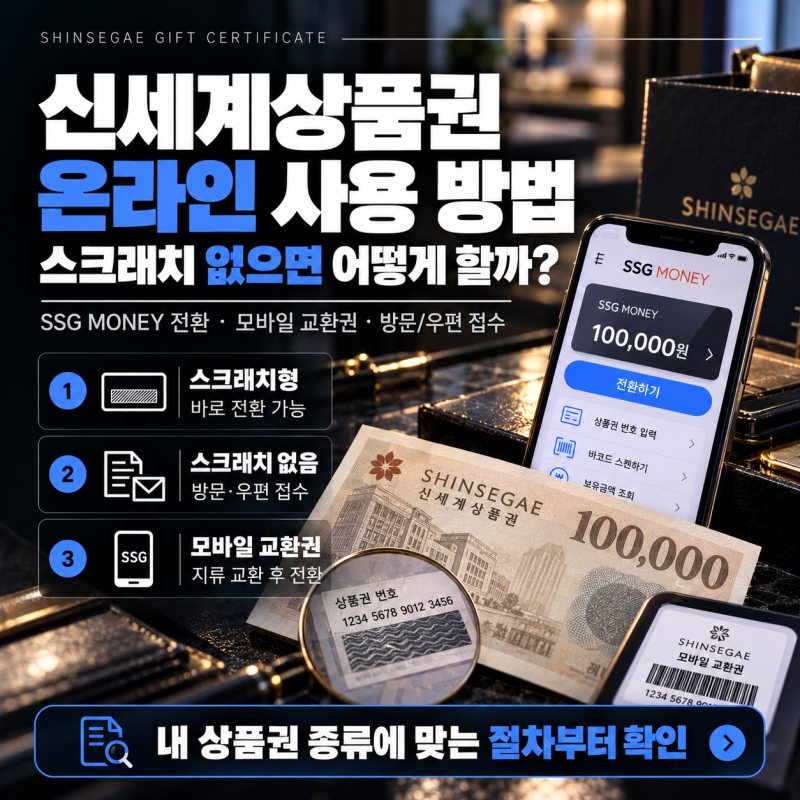 신세계상품권 온라인 사용 방법, 스크래치 없으면 어떻게 할까?