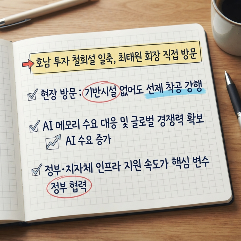 호남 반도체 투자 철회설에 직접 뜬 최태원 회장 근황