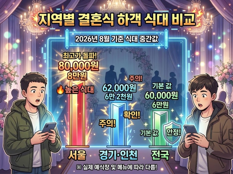 서울 예식장 식대 8만원, 축의금 얼마가 적당할까?