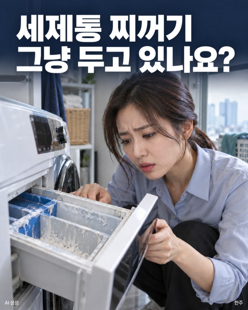 # 세탁기 세제통 찌꺼기, 냄새 나기 전에 빼서 씻는 순서