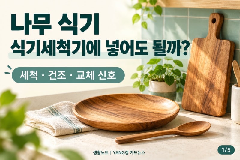 나무 식기 식기세척기에 넣어도 될까? 세척·건조·교체 신호까지