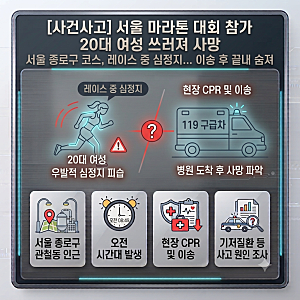[사건사고] '서울 달리기' 마라톤 대회 참가 20대 여성 쓰러져 사망