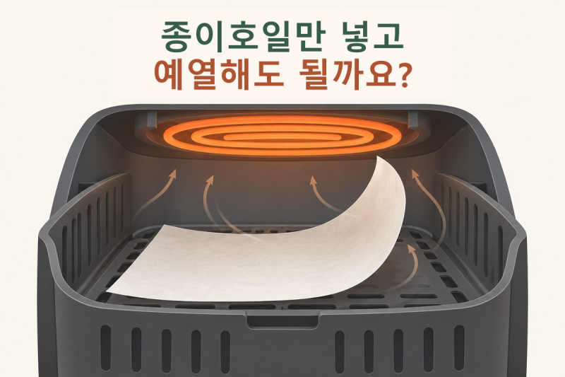 에어프라이어에 종이호일만 넣고 예열해도 되나요?