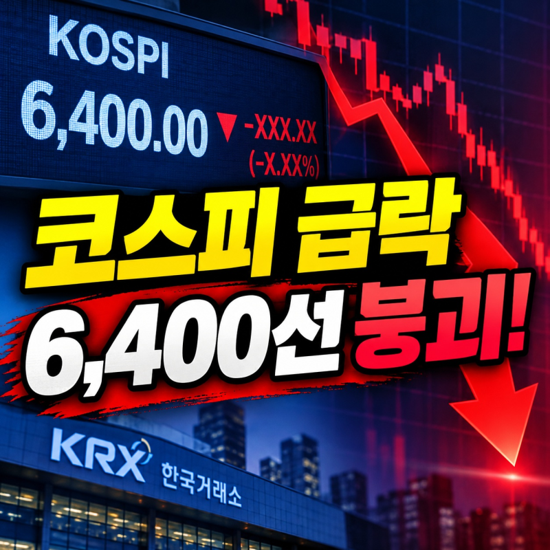 코스피 급락 6,400선 붕괴! 외국인 매도세에 삼성전자·SK하이닉스 동반 하락, 증시 전망은?