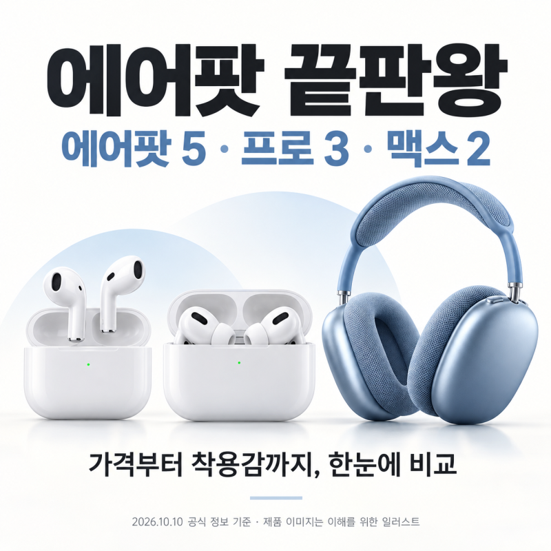 에어팟 끝판왕｜에어팟 5·프로 3·맥스 2 가격과 차이 총정리