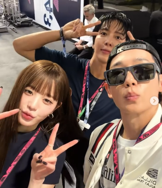 장원영·정해인·정용화 F1 셀카 (싱가포르 그랑프리 손키스 화제, 타미 힐피거, 쯔위·방찬, ....