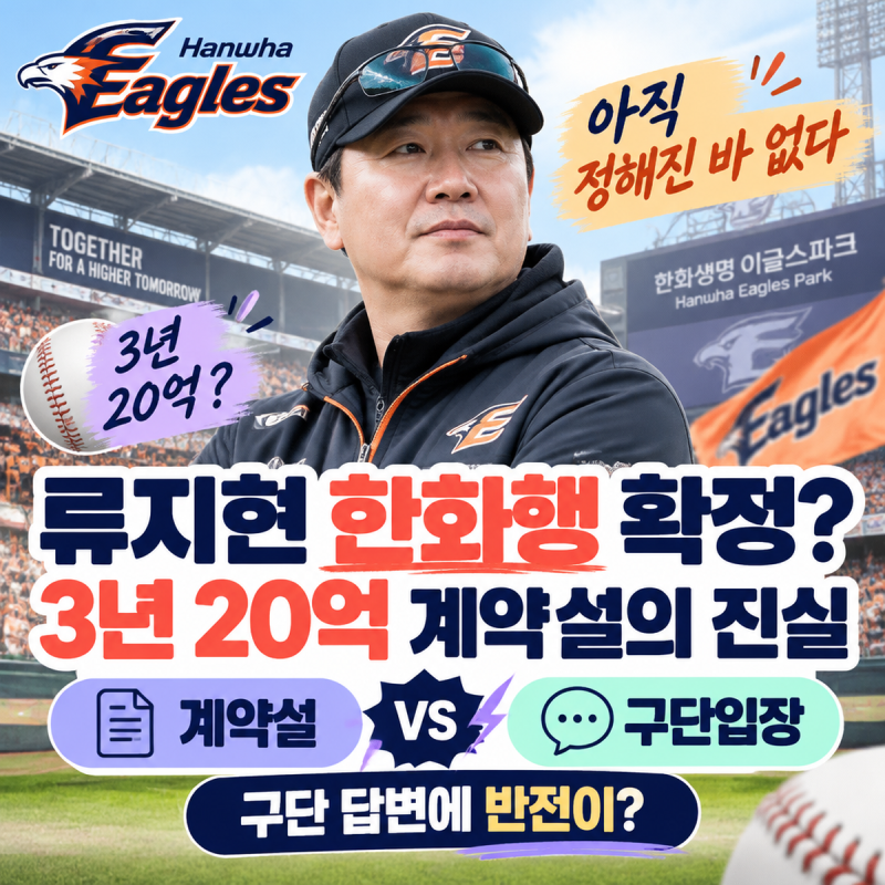 류지현 한화 감독 3년 20억 계약설, 구단 답변에 반전이?