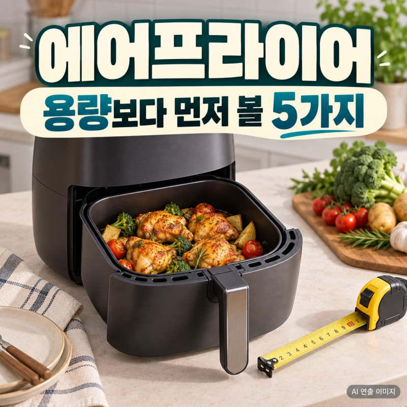 에어프라이어, 몇 리터면 충분할까? 구매 전 바스켓·설치 공간·세척 확인법