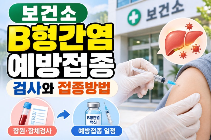 보건소 B형간염 예방접종｜검사와 접종방법