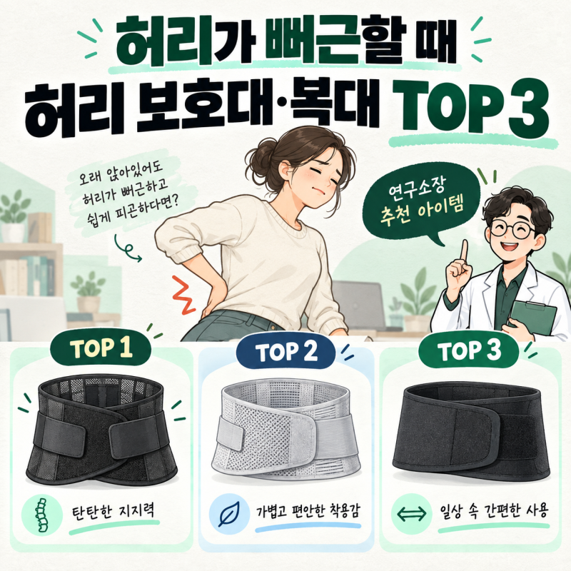 허리가 뻐근하고 오래 앉아 있기 힘들 때, 허리 보호대·복대 추천 TOP 3