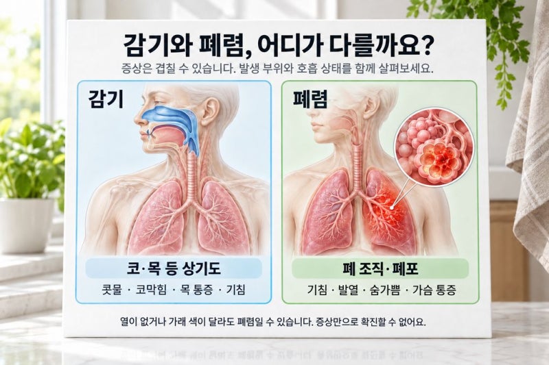 폐렴 초기증상, 감기인 줄 알았는데 숨이 찬다면?