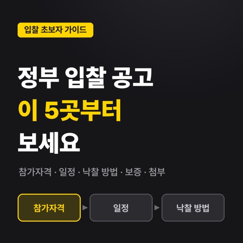 정부 입찰 공고 보는 법! 공고문에서 먼저 볼 5곳