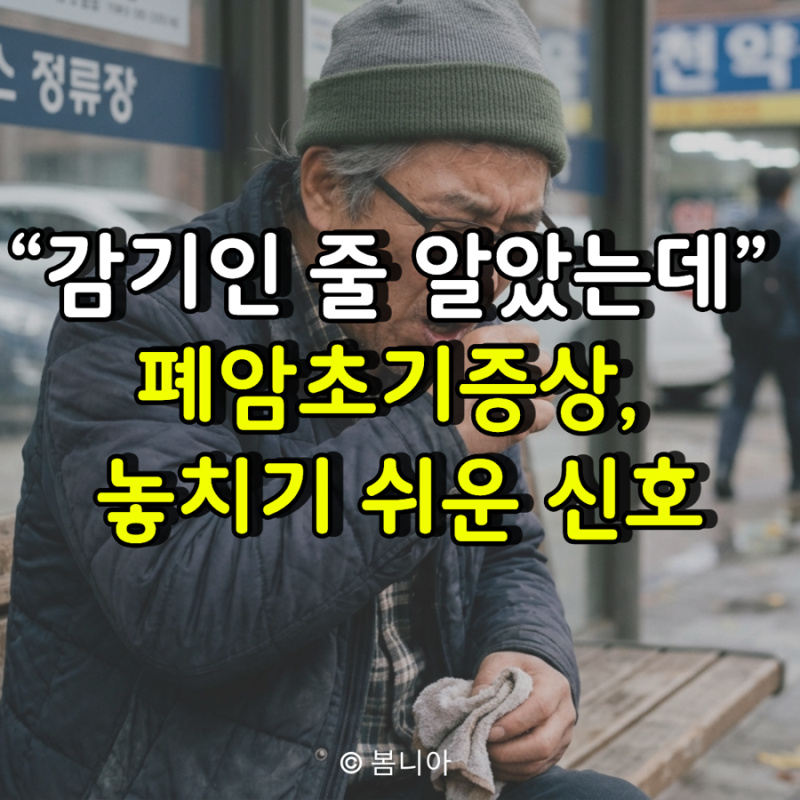 “감기인 줄 알았는데..” 폐암초기증상, 놓치기 쉬운 신호 4가지