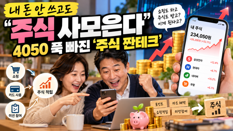주식 짠테크 하는 법 내 돈 추가로 안 쓰고 주식 모은다? 4050이 푹 빠진 이유!