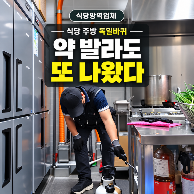 식당방역업체 약을 발라도 새끼 독일바퀴가 계속 나온다면