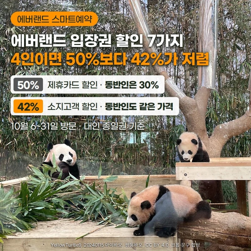 에버랜드 입장권 할인 7가지 비교 — 4인이면 50%보다 42%가 저렴