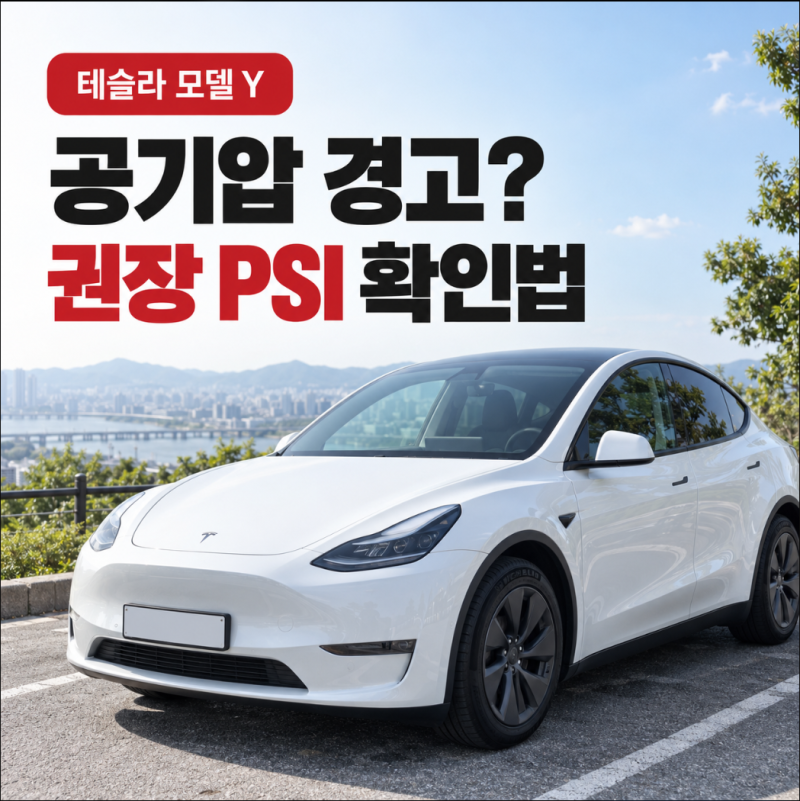 테슬라 모델 Y 타이어 공기압 경고, 권장 PSI와 해결 방법