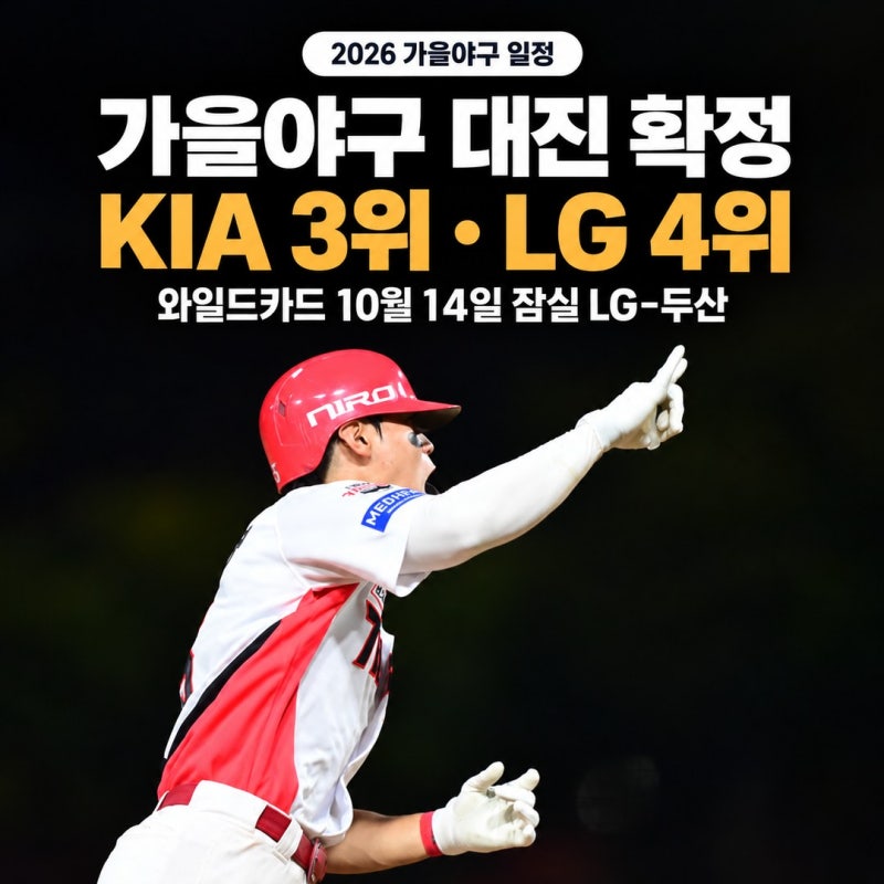 2026 가을야구 일정 와일드카드 LG-두산, 최대 19경기 중 14경기 구장 확정
