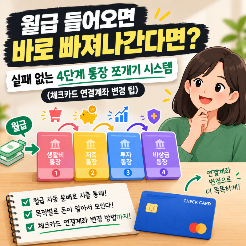 월급 들어오면 바로 빠져나간다면? 실패 없는 4단계 통장 쪼개기 시스템 (체크카드 연결계좌 ....