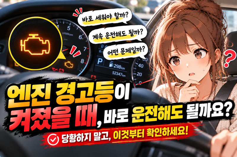 엔진 경고등이 켜졌을 때, 바로 운전해도 되는지 먼저 확인하세요