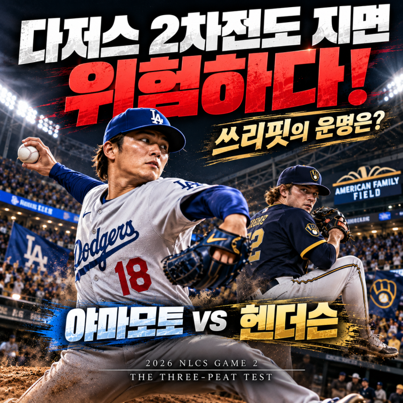 다저스 2차전도 지면 위험하다! 야마모토 vs 헨더슨, 밀워키에 2연패 막을 수 있을까?