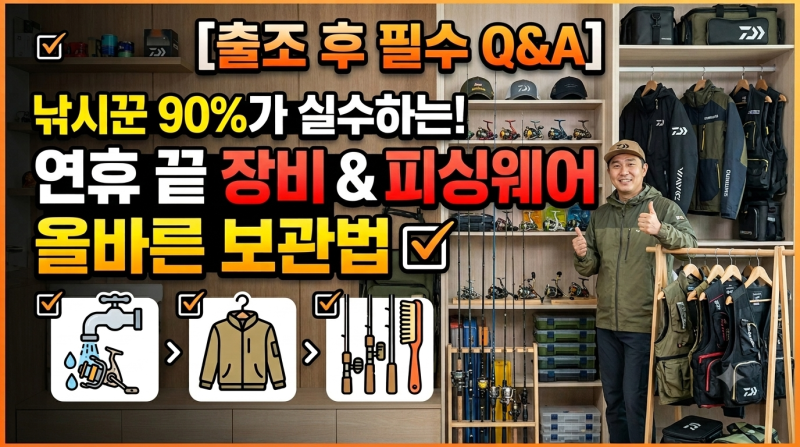 [출조 후 필수 Q&A] 낚시꾼 90%가 실수하는 연휴 끝 장비 & 피싱웨어 올바른 보관법