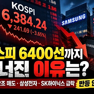 코스피 6400선까지 무너진 이유는? 외국인 2조 매도 삼성전자 SK하이닉스 급락, 반등 언제쯤