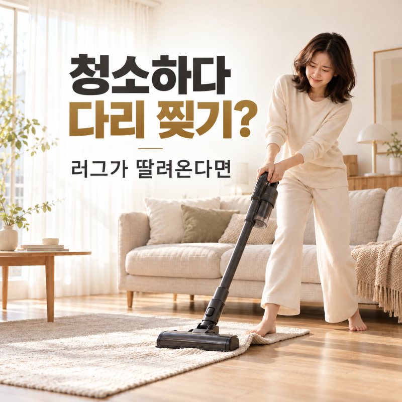 러그 청소하다 다리까지 벌렸다면, 이 순서로 해보세요