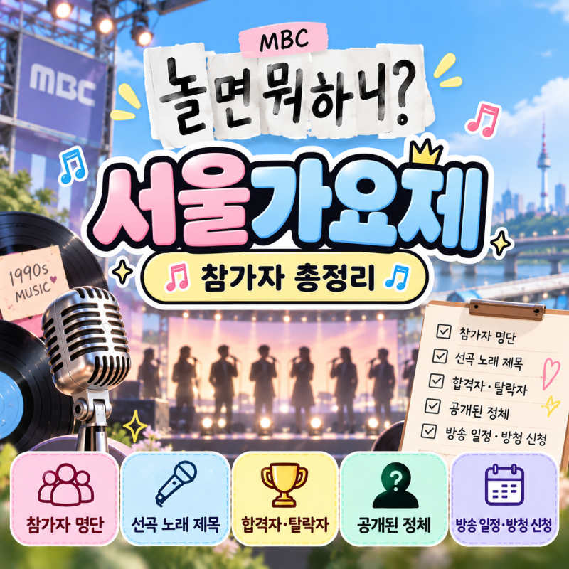 놀면 뭐하니 서울가요제 참가자 총정리｜선곡·정체·합격자·방송 일정