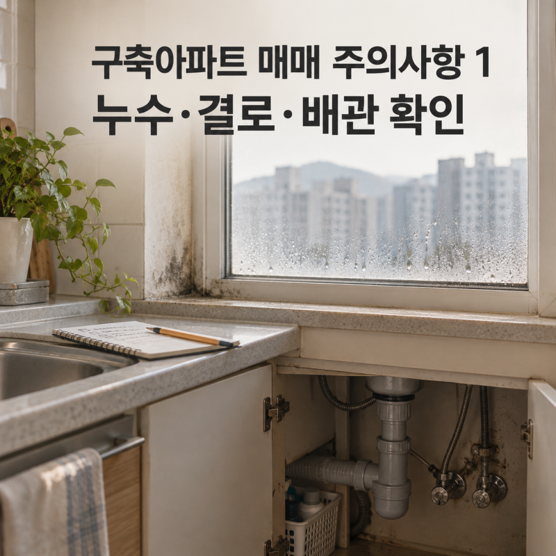 구축아파트 매매 주의사항 누수·결로·수도·배관 확인법 : 네이버 블로그