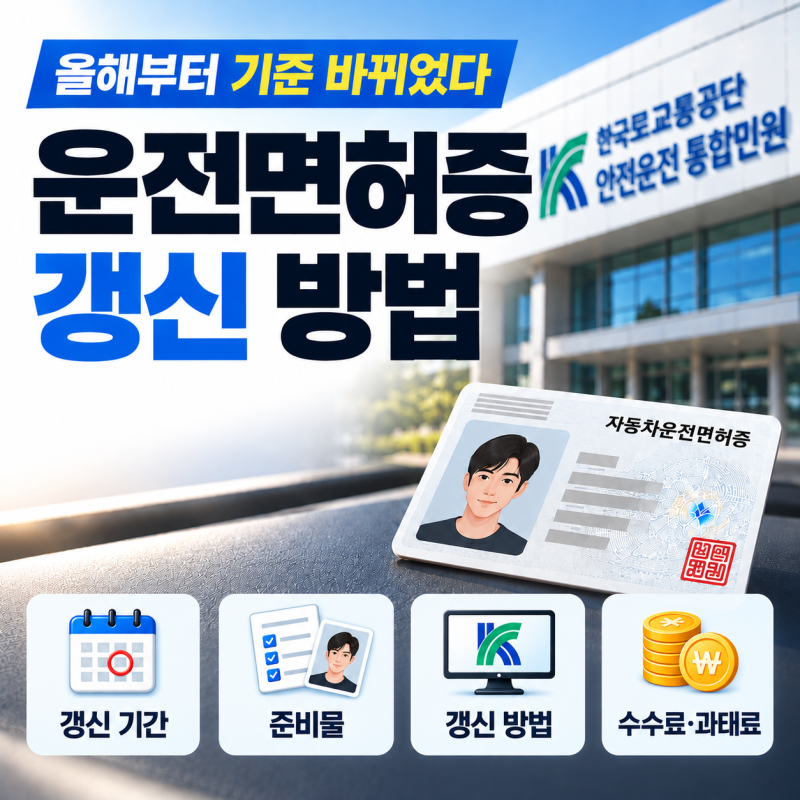 "올해부터 기준 달라졌다" 운전면허증 갱신 기간 방법 수수료 총정리