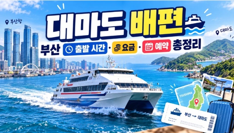 대마도배편 부산 출발 시간 요금 예약 총정리
