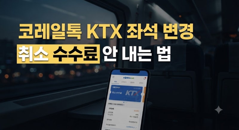 코레일톡 KTX 좌석 변경 및 취소 수수료 총정리 (평일·주말 기준)