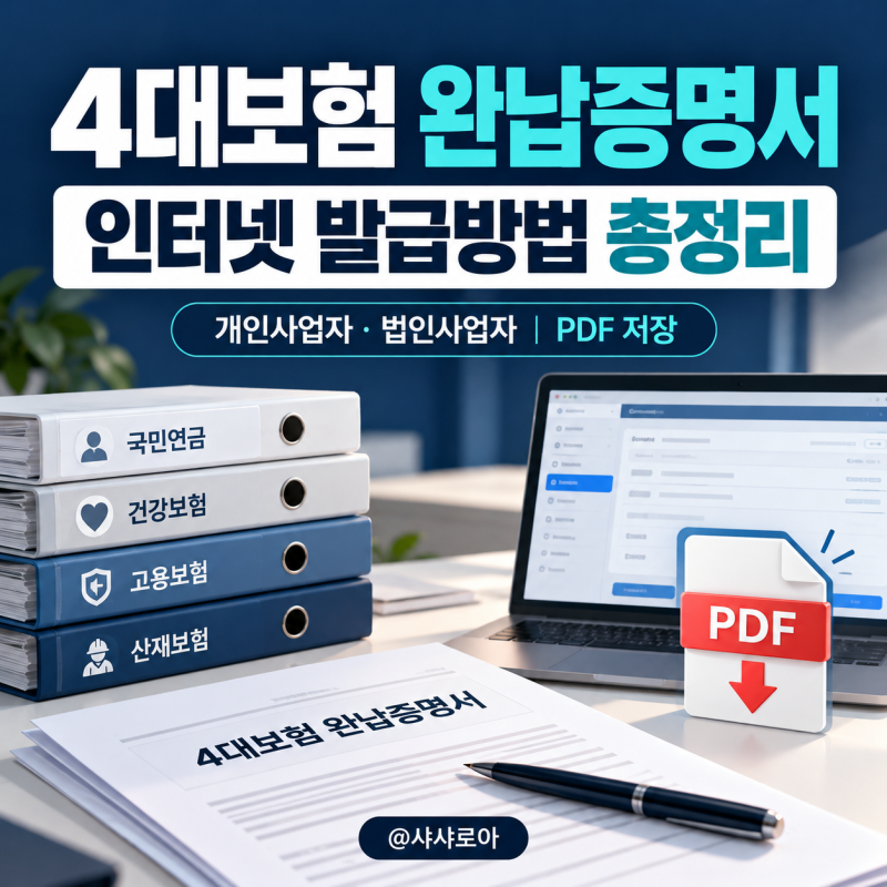 4대보험 완납증명서 발급방법 총정리｜개인사업자·법인사업자 인터넷 발급