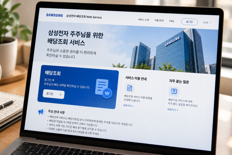 삼성전자 배당금 얼마? 2026 지급일·100주 계산·조회 방법 총정리